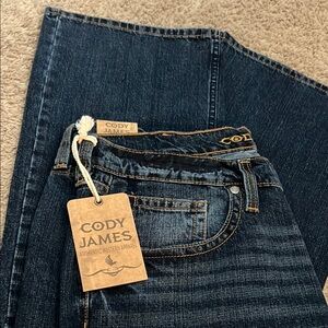 Blue Bootcut Jeans with Contrast Stitching